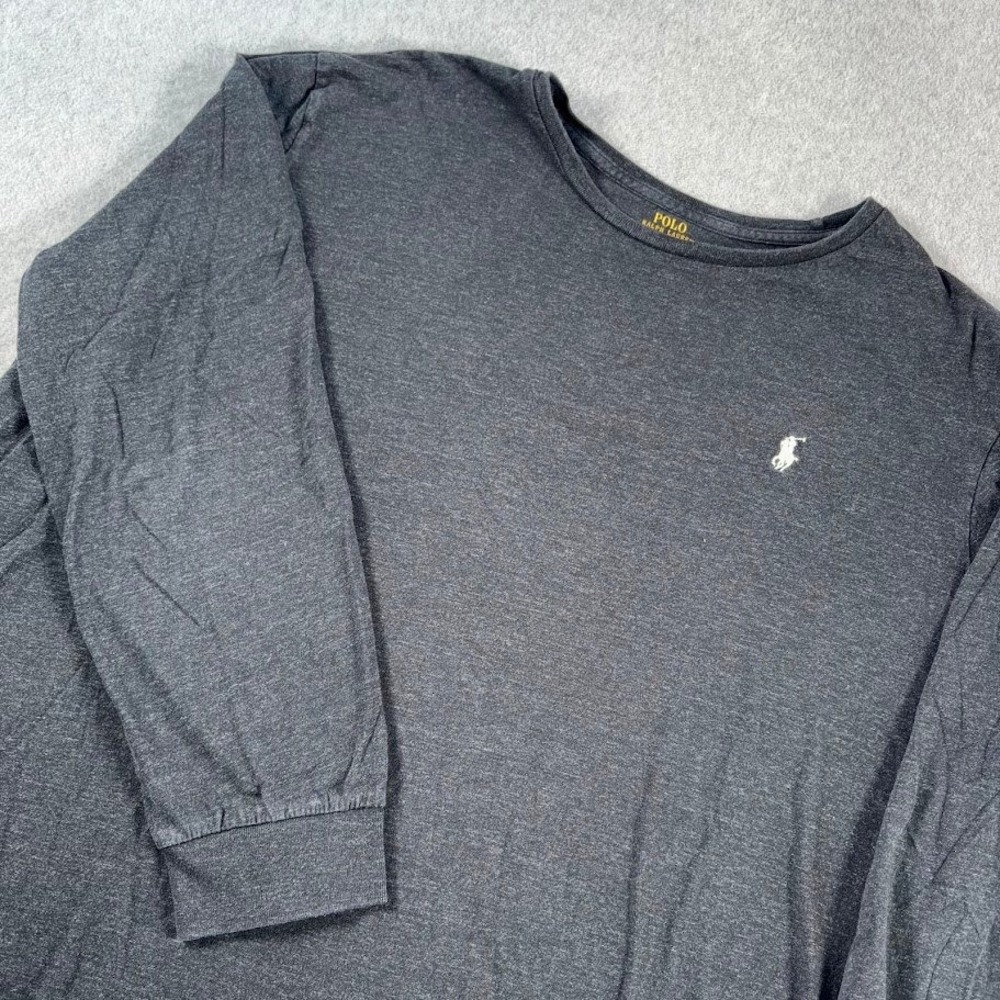 Polo Ralph Lauren Long Sleeve T-Shirt Mens XXL Charcoal Heathered Pony Logo